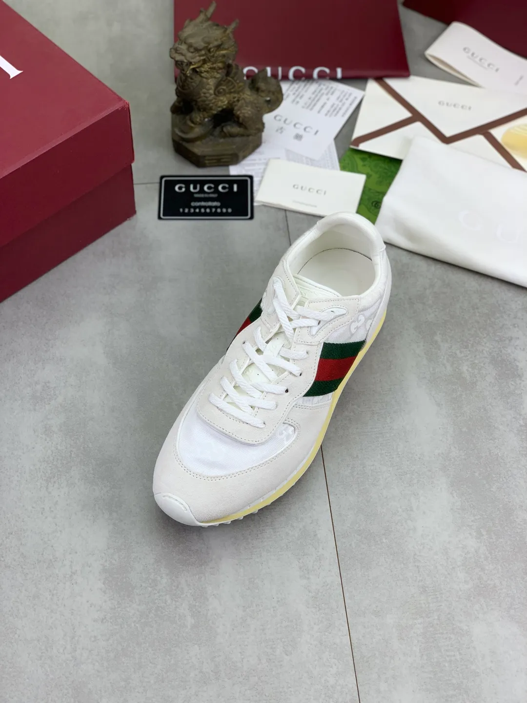 Men's shoes 💰P640 New Gucci Gucci Top version Latest catwalk style Re-Motion series Thick-soled casual sports shoes Original purchase and development ▪️Fabric: Original custom imported first-layer cowhide ▪️Sole: Original molded TPU material ▪️Sole thickness: 3.5CM ▪️Size: Men 39-45 Color: 8️⃣ colors available, boutique packaging
